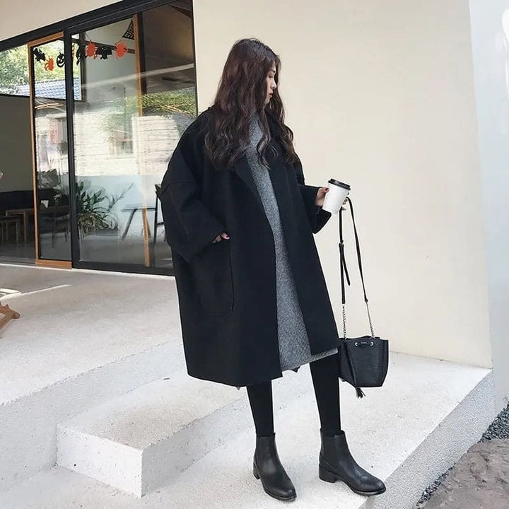 Oversized Wool Blend Trenchcoat - Aura
