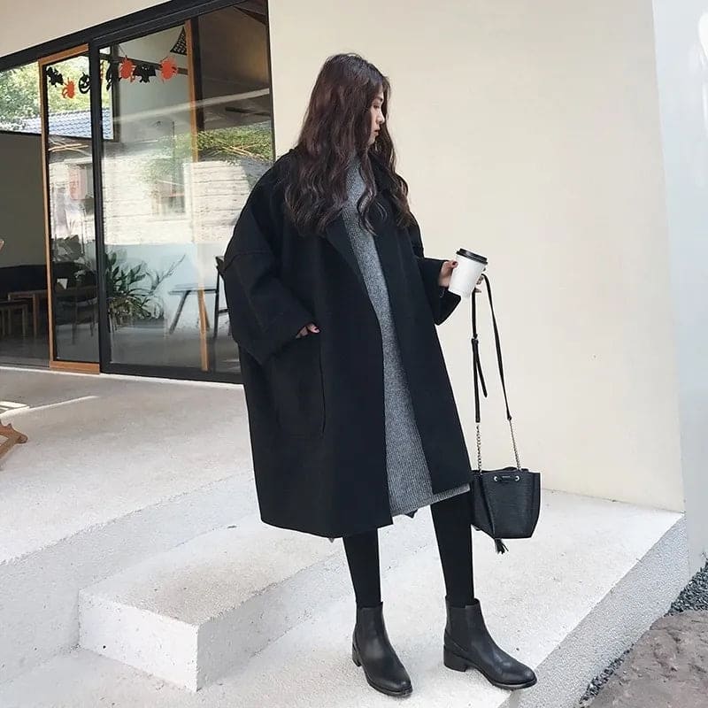 Oversized Wool Blend Trenchcoat - Aura