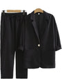 Luftiges & Stilvolles Zweiteiliges Damen-Set mit Jacke und Gerader Hose – Sorella
