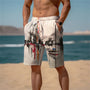 Atmungsaktive Herren-Badeshorts aus Baumwolle mit 3D-Print - Jamal