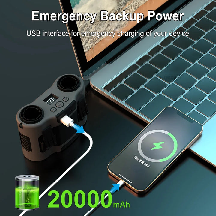 Portable Hip Clip Fan with Dual Air Outlets &amp; 20,000mAh Battery – BreezeMate