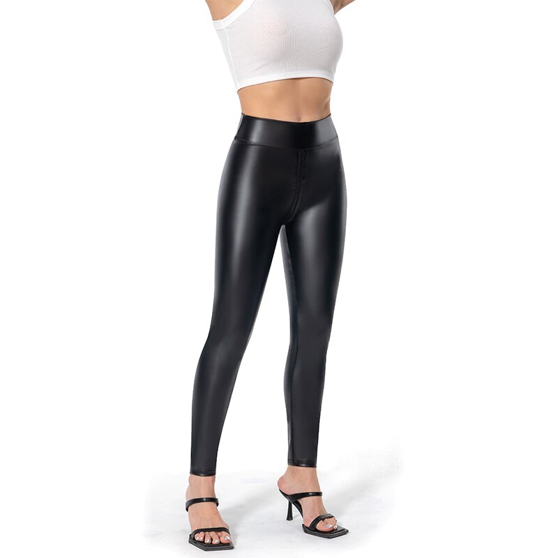 Mattes Leder Damenhose mit Reißverschluss hinten - Lena