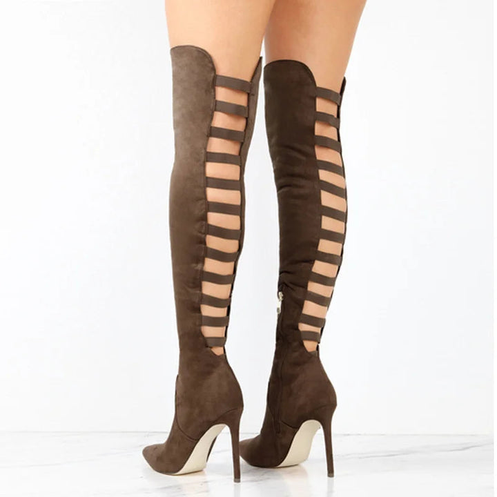 Stilvolle lange Stiefel mit hohem Absatz - Elara