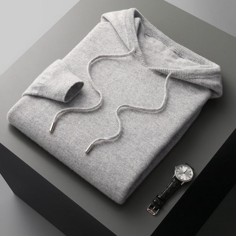 Herren-Hoodie aus Merinowolle – Cassiano