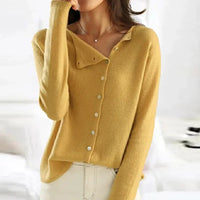 Fashionable Sweater with Stylish Button Closure - Elisa