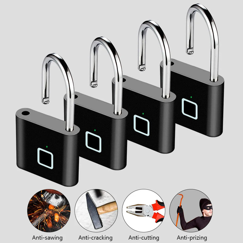 Intelligentes Fingerabdruck-Vorhängeschloss mit USB-Aufladung & wasserdichtem Design – Titan