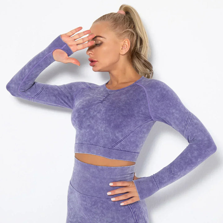 Nahtloses Damen Yoga Set mit Cropped Top - Nova