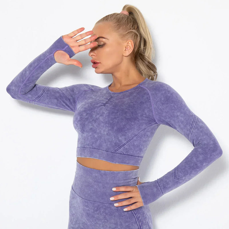 Nahtloses Damen Yoga Set mit Cropped Top - Nova