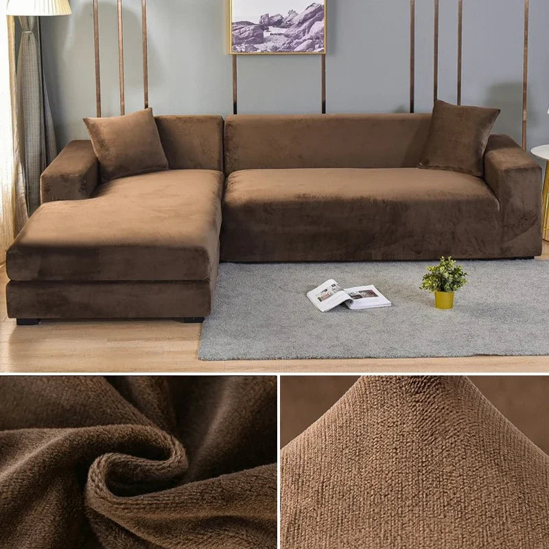 Stretch Fluwelen Bankhoes met Luxe Afwerking – Sofina