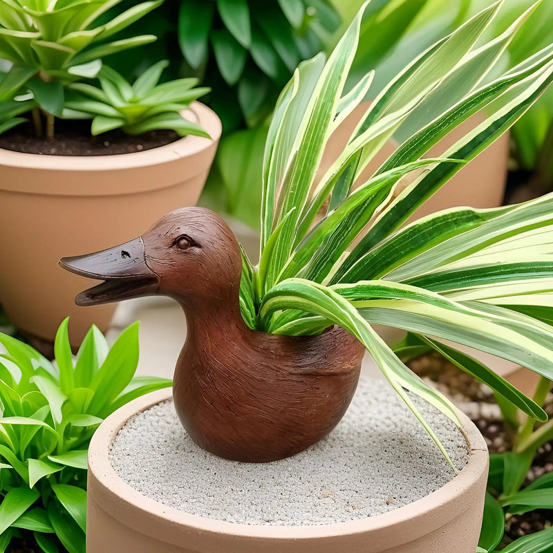Duck Statue Flower Pot - QuackyPlanter