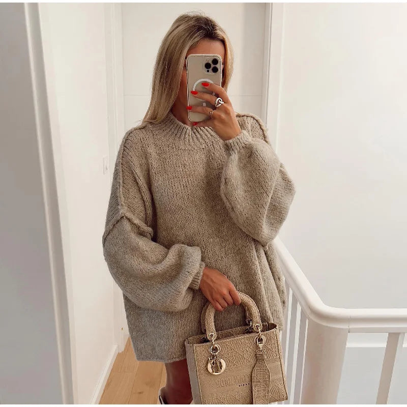 Oversized gestrickter Damenpullover - Mia