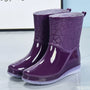 Halbhohe Damen Regenstiefel wasserdicht mit Muster & rutschfester Sohle – Marvella