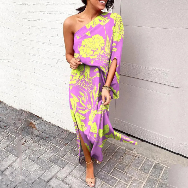 Dress with Diagonal Shoulder Line - Mila