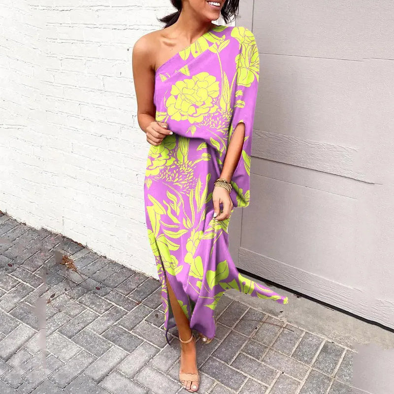 Dress with Diagonal Shoulder Line - Mila