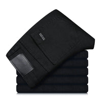 Schwarze Herren Stretch Straight Fit Jeans – Milan