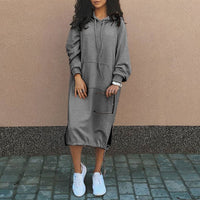 Stilvolles langes Hoodie-Kleid - Elina