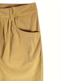 Women's Corduroy Pants with High Waist and Straight Fit – Elvira