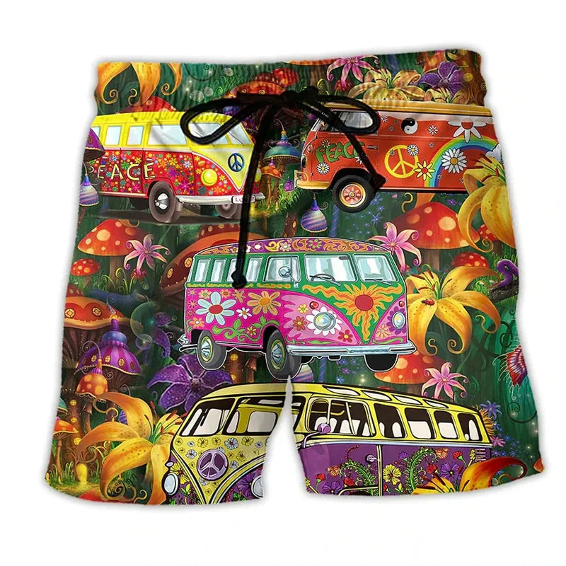 Herren-Badeshorts mit Graffiti-Print – NovaBay