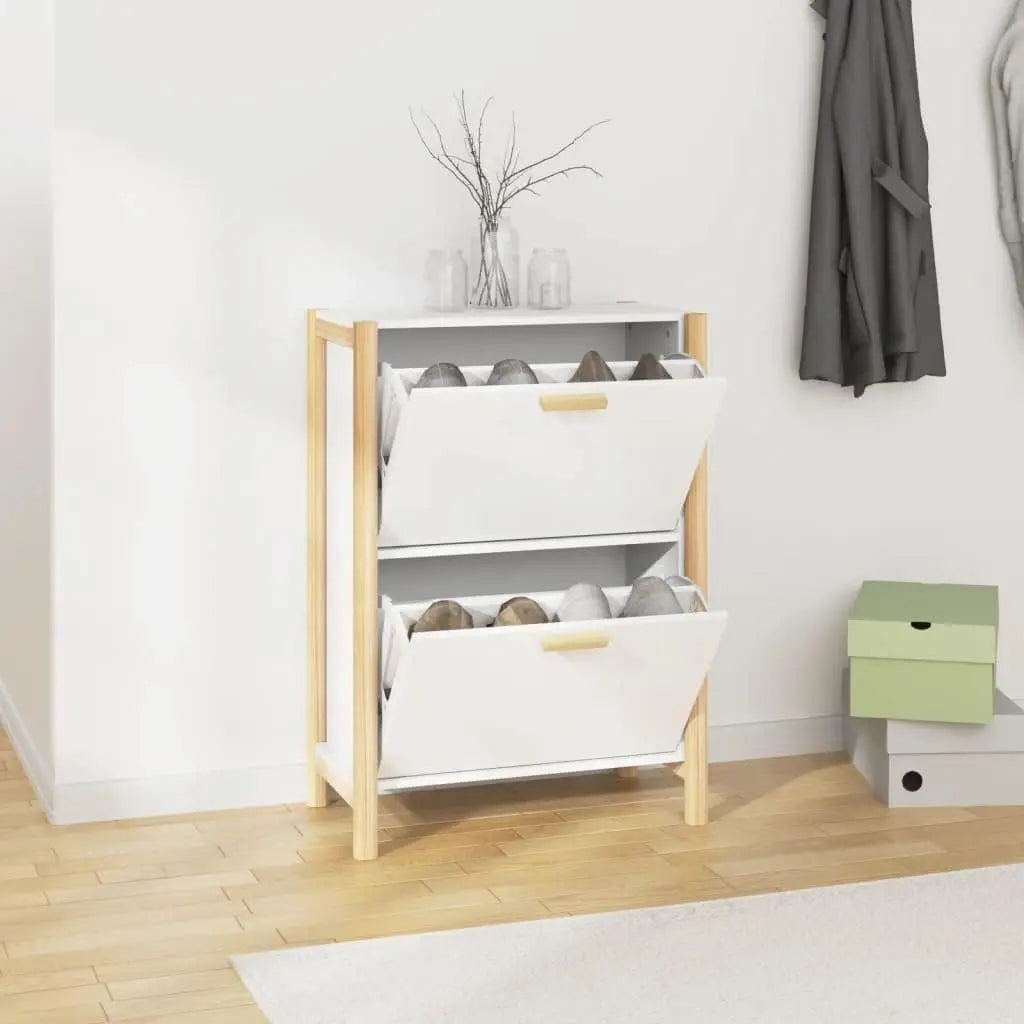 Slim Shoe Shelf with Doors 57.5 × 33 × 80 cm – TidyStep