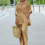 Luftige & Stilvolle Oversize Leinen-Damen-Kombination mit Bluse und Hose – Amaris