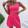 Trendiges zweiteiliges Sommeroutfit für Damen mit Shorts und Croptop - Livia