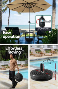 2.7m Garden Parasol with Stand – Solira – (UV &amp; Water Repellent) 