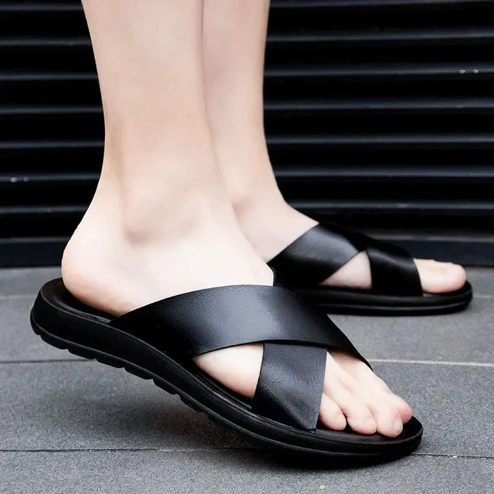 Italiaanse Leren Herenslippers - Lorenzo