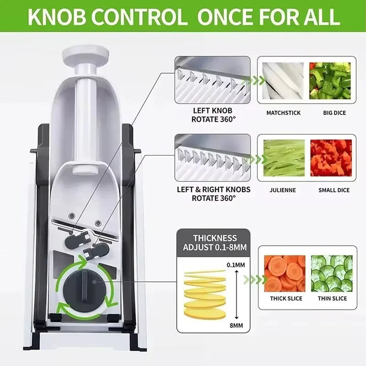 Sicherer 5-in-1 Gemüseschneider (1+1 gratis) - VeggieChop Pro