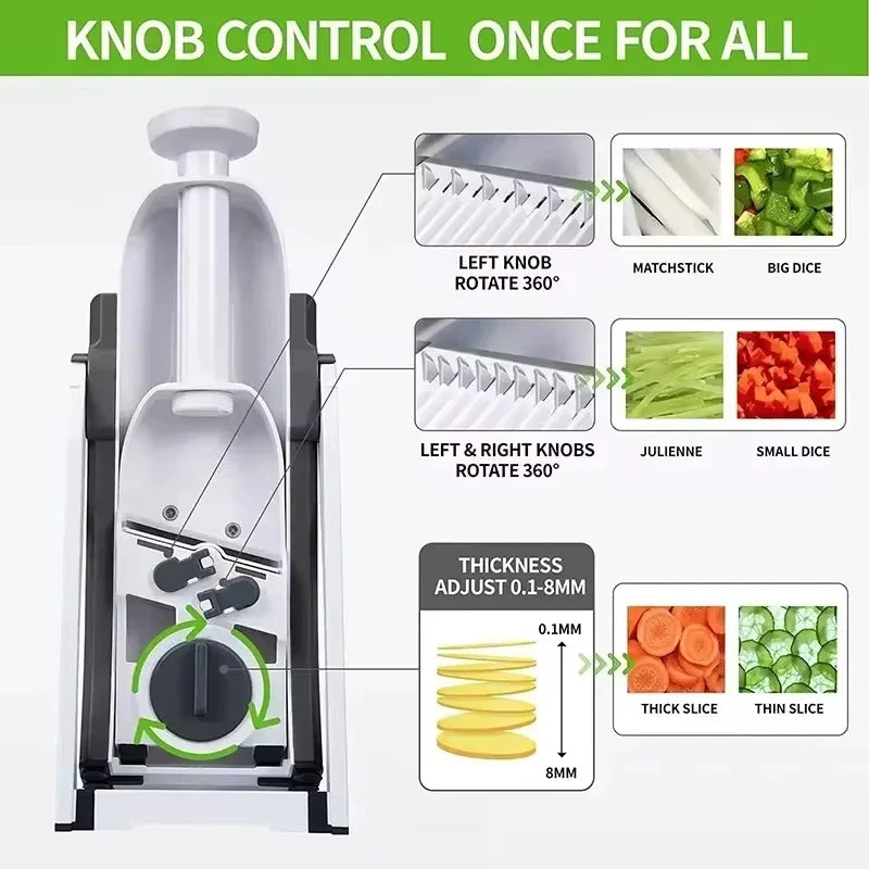Sicherer 5-in-1 Gemüseschneider (1+1 gratis) - VeggieChop Pro