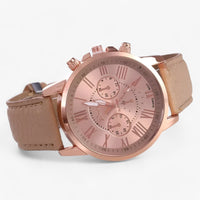 Luxuriöse wasserdichte Damenarmbanduhr mit Lederband – Camille