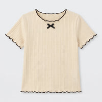 Short-Sleeve Ribbed Children's Top - Ribbony