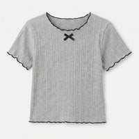Short-Sleeve Ribbed Children's Top - Ribbony