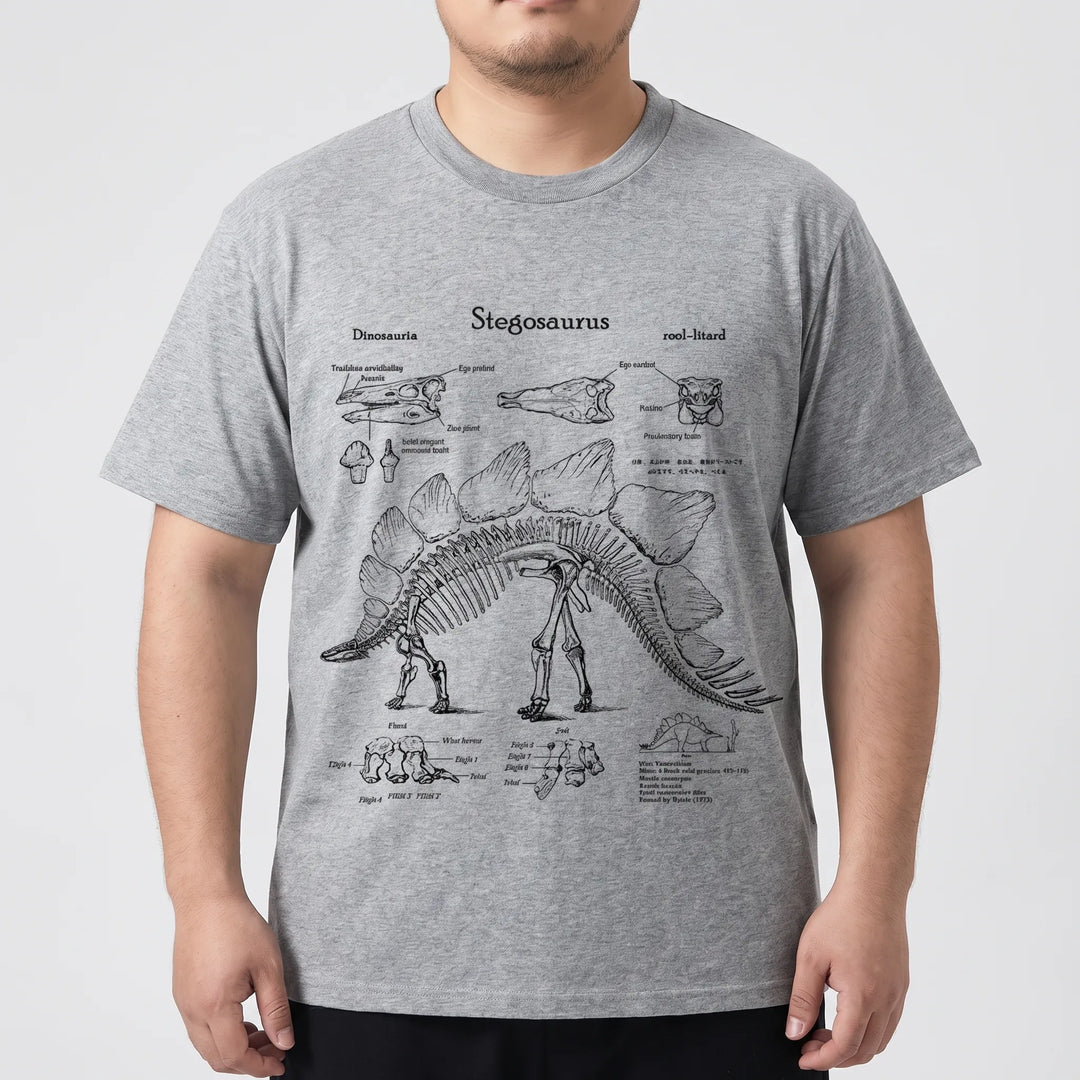 Short Sleeve Dinosaur Print Plus Size Shirt - Jim