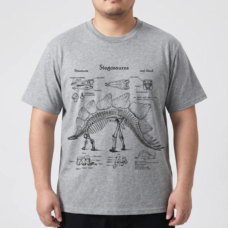 Short Sleeve Dinosaur Print Plus Size Shirt - Jim