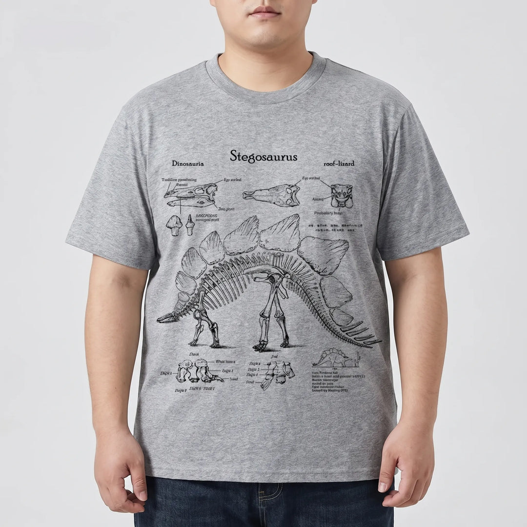 Short Sleeve Dinosaur Print Plus Size Shirt - Jim