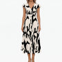 Short Sleeve V-Neck Midi Dress - Janet
