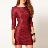 Schlankes Pailletten-Cocktailkleid in Gold - Gilda