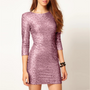 Schlankes Pailletten-Cocktailkleid in Gold - Gilda