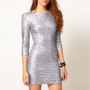 Schlankes Pailletten-Cocktailkleid in Gold - Gilda