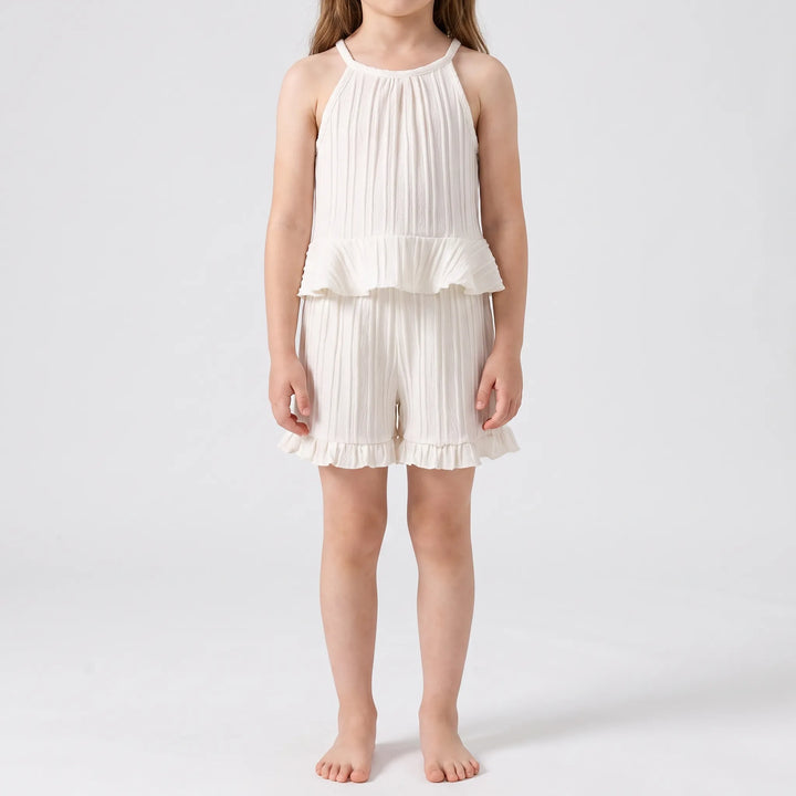 Sleeveless Ruffle Top And Shorts Set - Glimmera