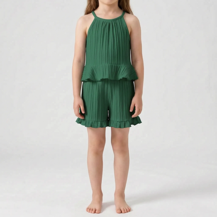Sleeveless Ruffle Top And Shorts Set - Glimmera