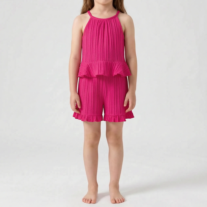 Sleeveless Ruffle Top And Shorts Set - Glimmera