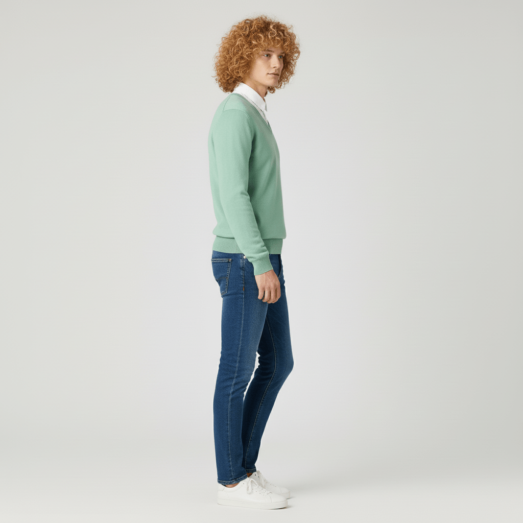 Slim-Fit V-Ausschnitt Pullover - Keanu