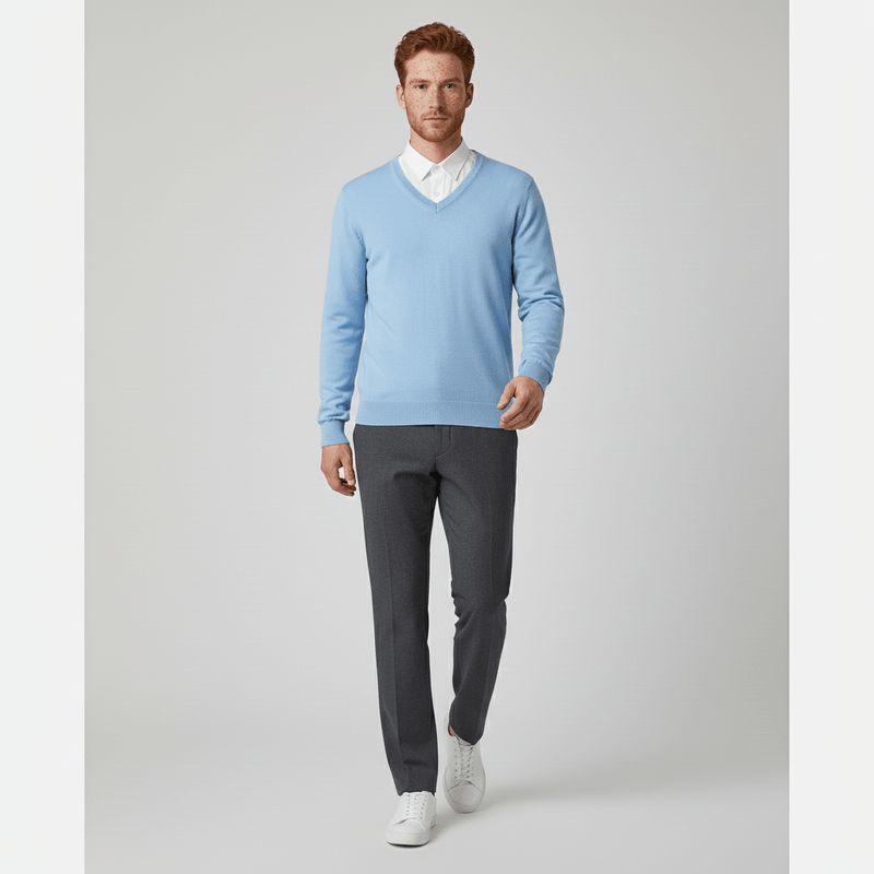 Slim-Fit V-Ausschnitt Pullover - Keanu