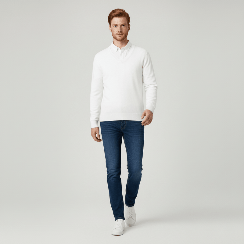 Slim-Fit V-Ausschnitt Pullover - Keanu