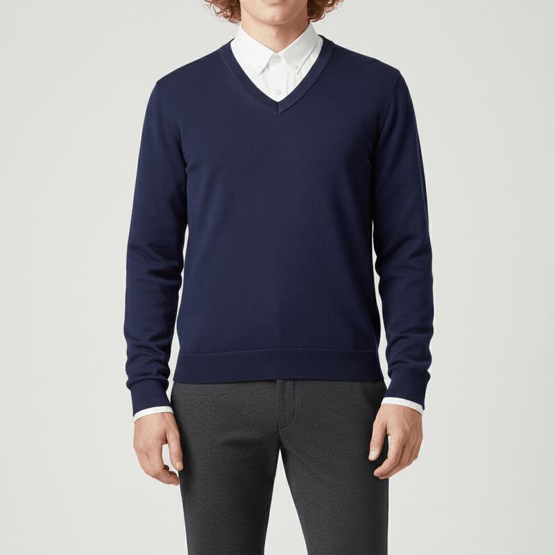 Slim-Fit V-Ausschnitt Pullover - Keanu