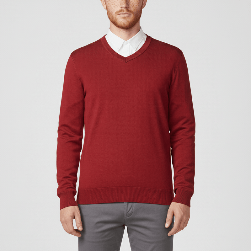 Slim-Fit V-Ausschnitt Pullover - Keanu