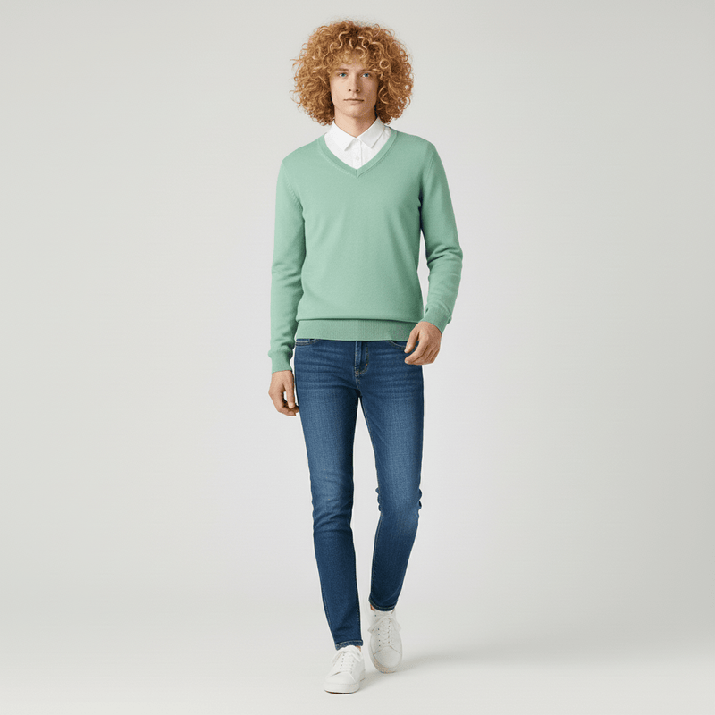 Slim-Fit V-Ausschnitt Pullover - Keanu