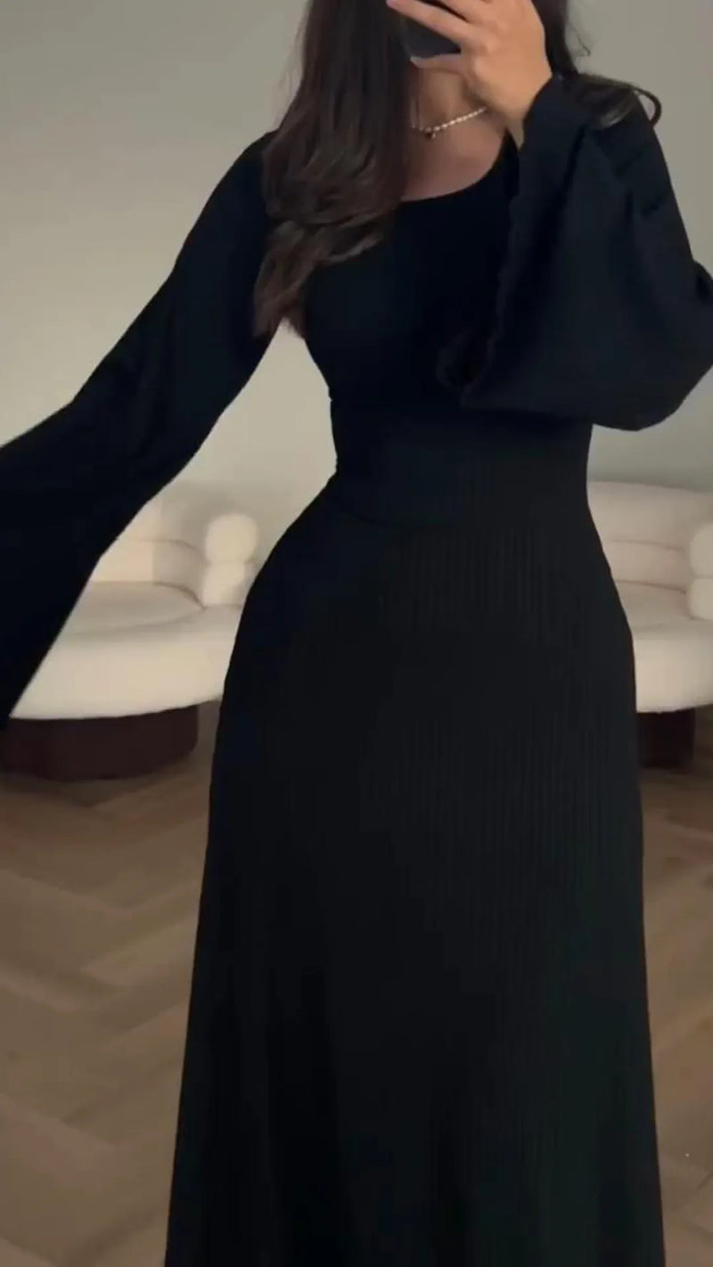Stijlvolle Bodycon Maxi Jurk met Vetersluiting - Valencia