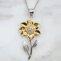 Gouden Damesketting van Sterling Zilver met Zonnebloemhanger – Marélie
